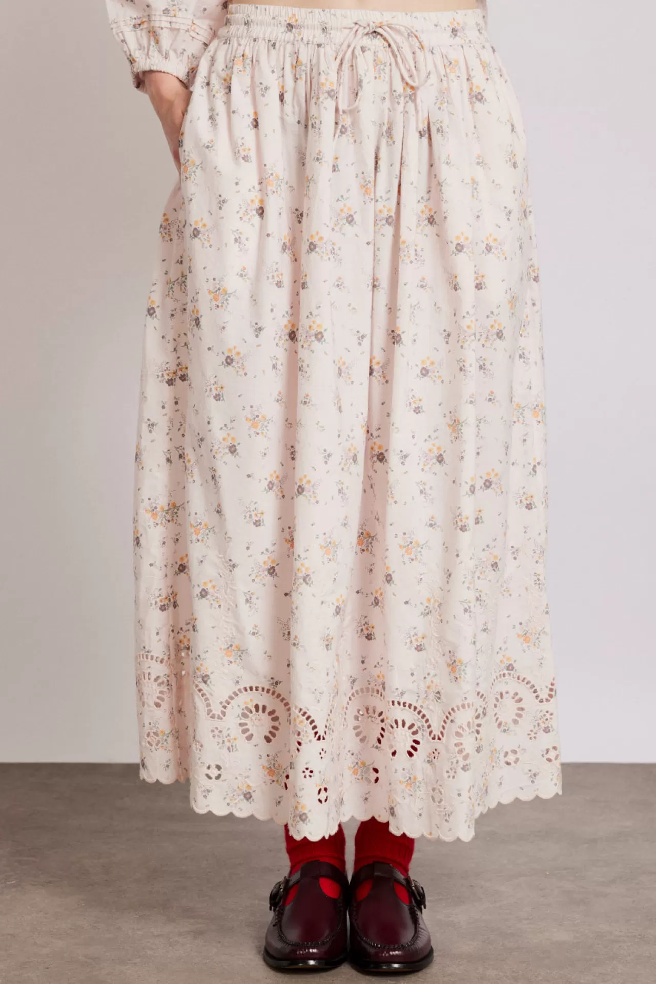 Discount Damson Madder gretchen skirt - vintage ditsy pink